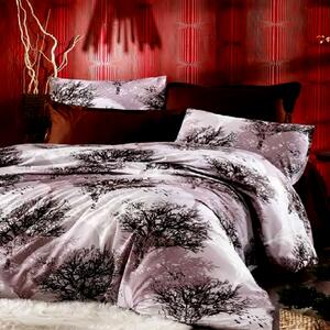 Lenjerie de pat cu husa elastic Nature din bumbac ranforce, gramaj tesatura 120 g/mp, multicolor