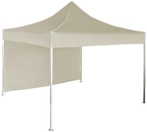 Pavilion de grădină 3x3m – din aluminiu, 1 perete lateral, Bej