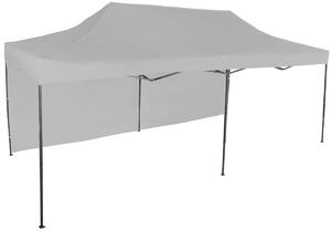 Pavilion de grădină 3x6m – din oțel, 1 perete lateral, Gri / antracit