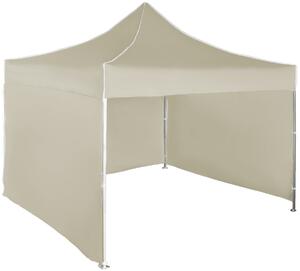 Pavilion de grădină 3x3m – din aluminiu, 3 pereţi laterali, Bej