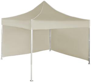 Pavilion de grădină 3x3m – din aluminiu, 2 pereţi laterali, Bej