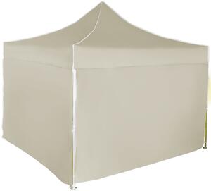 Pavilion de grădină 3x3m – din aluminiu, 4 pereţi laterali, Bej