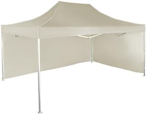 Pavilion de grădină 3x4,5m – din aluminiu, 2 pereţi laterali, Bej