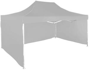 Pavilion de grădină 3x4,5m – din aluminiu, 3 pereţi laterali, Gri / antracit