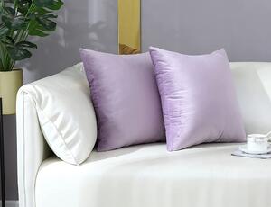 Set 2 huse pernute decorative din catifea cu fermoar, Madison, densitate 700 g/ml, Very light purple