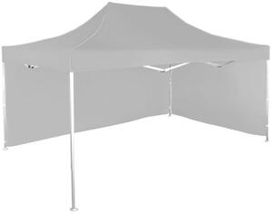 Pavilion de grădină 3x4,5m – din aluminiu, 2 pereţi laterali, Gri / antracit