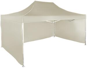 Pavilion de grădină 3x4,5m – din aluminiu, 3 pereţi laterali, Bej