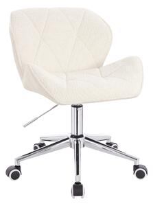 HR111K Scaun Crem Boucle cu Bază Cromata