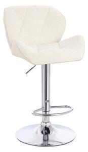 HR111W Scaun Crem Boucle cu Bază Cromata