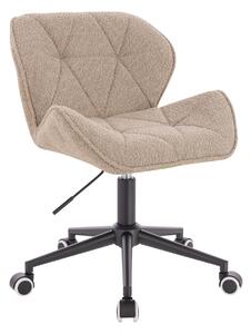 HR111K Scaun Latte Boucle cu Bază Neagră