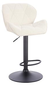 HR111W Scaun Crem Boucle cu Bază Neagră