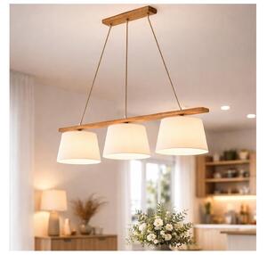 Lustră pe cablu AIDA 3xE27/60W/230V, diam. 25 cm, stejar