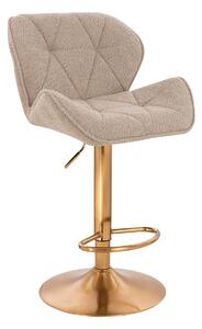 HR111W Scaun Latte Boucle cu Bază Aurie