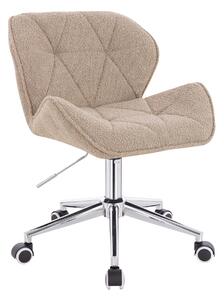 HR111K Scaun Latte Boucle cu Bază Cromata