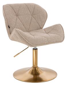 HR111N Scaun Latte Boucle cu Bază Aurie