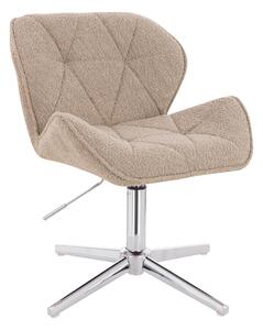 HR111CROSS Scaun Latte Boucle cu Bază Cromata