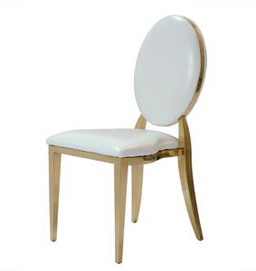 Scaun de nuntă american Glamour O-back, alb