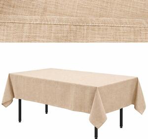 Fată de masă din pânză bej „Boho” 280x170 cm pentru masă de banchet – imitație de in