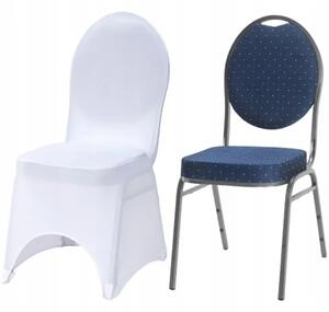 Set scaun de banchet tapițat Veneția albastru închis și husă albă