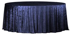 Față de masă velur albastru închis rotundă 340 cm