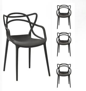 Set Modern de 3 Scaune Split Negre