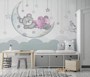 Fototapet Teddy ursuleț de dormit pe lună, Fototapet copii, Fototapet populare, u37013 - Tapeko.ro