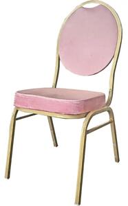 Scaun de banchet tapitat din catifea roz Wenecja