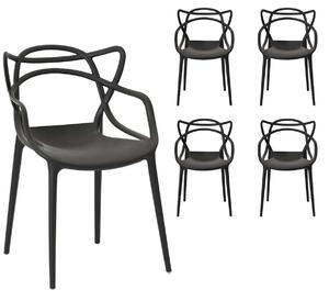 Scaun modern Split - set negru x4