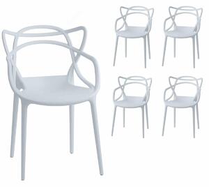 Scaun modern Split - set alb x4