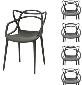 Scaun modern Split – set gri x4