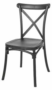Scaun rustic Boho de bucătărie - negru