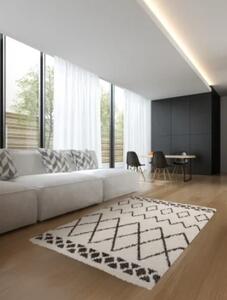 Covor Belgian Sufragerie Dormitor, Model Gent 51434 361 , Dreptunghiular, Crem Negru 160 x 230, Dreptunghi, Crem/Negru