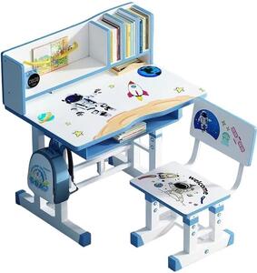 Set birou AT PERFORMANCE®, multifunctionabil, reglabil, pentru copii prescolari si scaun ergonomic, desen copil astronaut, dimensiune 75x45 cm