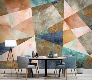 Fototapet Model colorat cu triunghiuri, Fototapet geometric 3D, Fototapet populare, u40593 - Tapeko.ro
