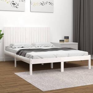 Cadru de pat Super King 6FT, alb, 180x200 cm, lemn masiv
