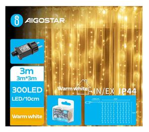 Instalație LED de Crăciun de exterior Aigostar 300xLED/8 funcții 6x3m IP44 alb cald