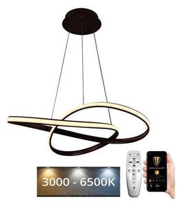 Lustră LED dimabilă pe cablu Brilagi COSMOWAVE LED/70W/230V 3000-6500K maro + telecomandă