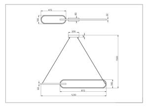 Zuma Line P241145502A - Lustra LED pe cablu RAVON, 2xLED/40W/230V, negru/auriu