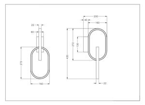 Zuma Line W241145502 - Lampă de perete LED RAVON 2xLED/12W/230V neagră/aurie