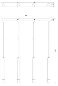 Zuma Line P241125804BL - Lampă suspendată VELIC cu cablu, 4xG9/5W/230V, negru