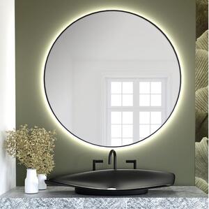 Baltica Design - Oglindă LED BRIGHT cu iluminare, 15 W, 230 V, 4500 K, diametru 90 cm, IP65, negru