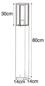 Lampă industrială de exterior în picioare maro ruginie 80 cm IP44 - Charlois