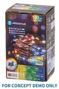 Aigostar - Instalație luminoasă de Crăciun LED pentru exterior, 300 LED/8 funcții, 4 m, IP44, multicolor