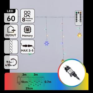 Aigostar - LED Ghirlandă de exterior de Crăciun 60xLED/8 funcții 6x0,7 m IP44 multicoloră + telecomandă