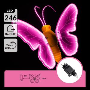 Aigostar - LED decorațiune de Crăciun pentru exterior 234xLED IP44 fluture roz