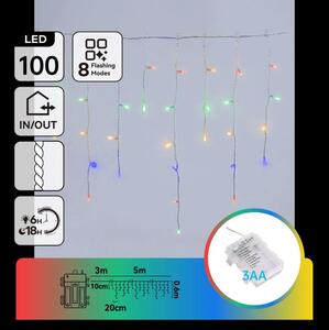 Aigostar - Ghirlandă LED de exterior pentru Crăciun 100xLED/8 funcții 3xAA 8x06m IP44 multicolor
