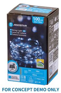Aigostar - Ghirlandă de Crăciun LED pentru exterior 300xLED/8 funcții 4m IP44 alb rece