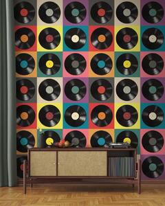 Fototapet Model de discuri de vinil negru, Fototapet designer, Fototapet populare, u51622 - Tapeko.ro