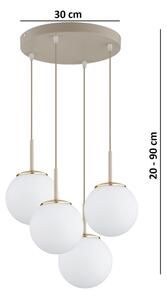 Brilagi - Candelabru suspendat pe cablu MILO ECRU 4xE27/60W/230V bej/auriu