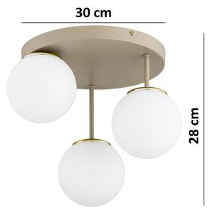 Brilagi - Lustră aplicată MILO ECRU 3xE27/60W/230V bej/auriu